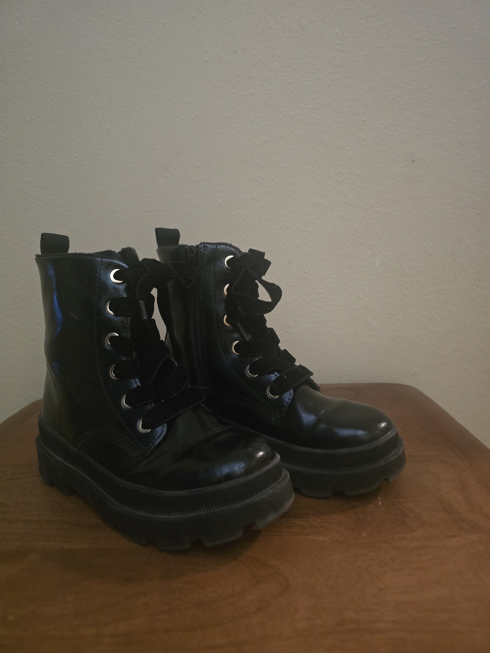 H&M Black Lace-Up Kids Combat Boots